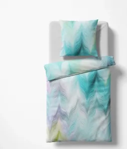 Постельное белье Mako-Satin 135x200 Wave Zigzag Ice Blue 114410-02 Fleuresse