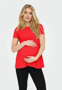 Малайская базовая футболка с коротким рукавом и вырезом-лодочкой Only Maternity, Flame Scarlet
