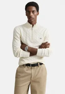 Хлопковый комбинезон с косами и молнией до середины груди Gant, Cream