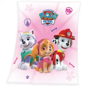 Детское одеяло с милыми собачками, мягкое одеяло Paw Patrol, розовый/белый