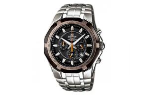 CASIO Часы EDIFICE Collection Quartz Movement Stainless Steel Strap Watch Men's Watch Black Dial, Black Dial