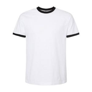 Футболка унисекс из тонкого джерси Tultex Ringer, цвет White And Black