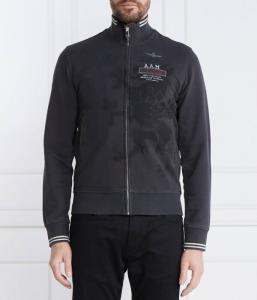 Толстовка мужская Aeronautica Militare на молнии с принтом, черный