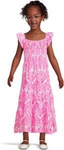 Платье Lilly Pulitzer Kids Mini Jilly Midi Dress, цвет Pink Bliss Shady Babe