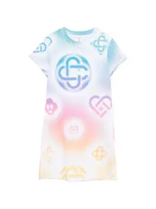 Платье мини с принтом Casablanca, белый