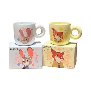 Пара керамических кружек Zootopia Collection для дома, красивые мультяшные милые кружки для воды, молока, кофе Disney, nick judy donut cup couple's 275ml