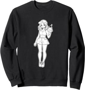 Толстовка с рисунком мороженого для девочек Ice Cream Vendor Shirt (For Girls), черный