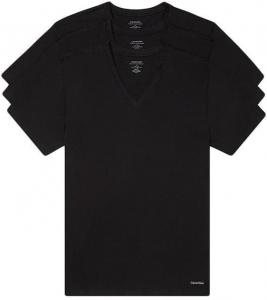 Комплект из 3 мужских классических хлопковых маек Calvin Klein, 3 Classic Black Vneck