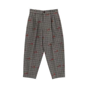 Брюки Gucci Kids Patterned Wool Blend Trousers, Grey