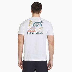 Мужская футболка с принтом Quiksilver, White Rainbow