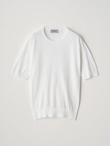 Хлопковый трикотажный пуловер с коротким рукавом | NELL | 30G, современный крой