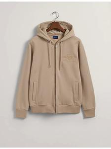 Толстовка с капюшоном на молнии REG TONAL SHIELD, теплый хаки Gant