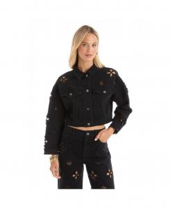 Женская джинсовая куртка Kaia Pearl - черная The Noli Shop, Black