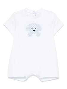 Комбинезон Il Gufo из жатого хлопка с принтом щенков, белый