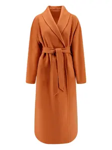 Шерстяное пальто с поясом Hevo, оранжевый