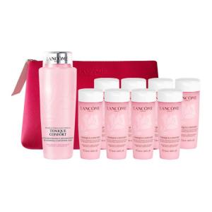 LANCOME LANKOU увлажняющий набор Soothing Pink Water 400мл+50мл*8+косметичка Red