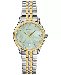 Женские часы-браслет Swiss Beleganza Diamond (1/20 ct. общ. вес) из двухцветной нержавеющей стали, 32 мм Balmain