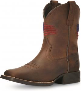 Унисекс-детские вестерн-сапоги ARIAT Patriot II, коричневый