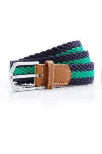 Эластичный ремень с двухцветной полоской и оплеткой Asquith & Fox, темно-синий