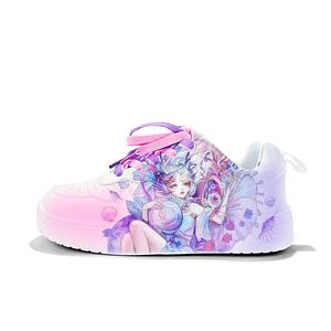 Прочные, дышащие, легкие, низкие кроссовки для скейтбординга унисекс Cold cicadas yesterday, White Pink Purple-Pearl Shell Essence-Zla2170D-Fz1