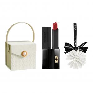 Набор помады little gold bar для женщин SAINT LAURENT, N°302 Nude Cameo коричневый+Small Daisy Aromatherapy+Diamondlia Box