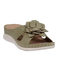 Женские удобные сандалии Claire Flower Rosette GC Shoes, зеленый