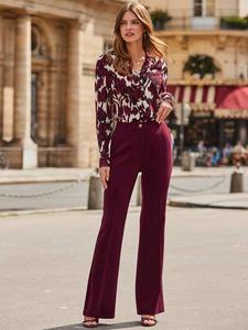 Зауженные брюки с расклешенным низом Sosandar, Burgundy