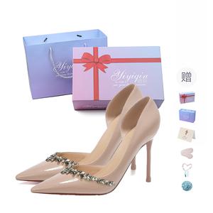 Take the Qin Тонкие каблуки на шпильке для женщин в подарочной упаковке - телесный цвет, цвет Nude[Gift Box Set](Gift Included)