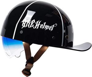 Шлем мотоциклетный stdpcxz винтажный, черный