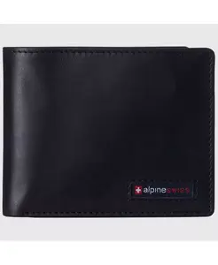 Мужской кошелек Commuter RFID с двумя окошками для удостоверений и отделением для купюр Alpine Swiss, черный