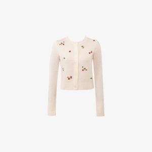 Кардиган House Of Cb Evelina с вышивкой клубники, бежевый