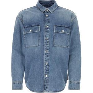 Винтажная рубашка из индиго денима среднего размера Bottega Veneta, синяя