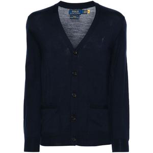 Джемпер с вышивкой логотипа и V-образным вырезом Polo Ralph Lauren, синий