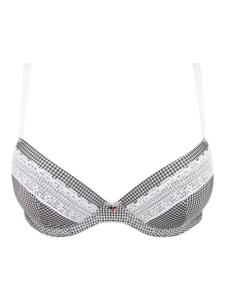 Бюстгальтер Vichy Citadine с тремя швами черного/белого цвета Antigel Boudoir de Filles