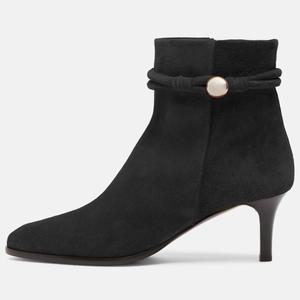 Женские ботильоны Maiyang с заостренным носком, боковой молнией, низким каблуком-кушонеткой, с ремешками, элегантные для вечеринок и мероприятий, короткие ботинки, размер 4-16 US, Black