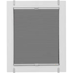 Плиссированные жалюзи Sunlines «Hot-up Style Honeycomb», затемняющие, энергосберегающие, без сверления, с креплением, с фиксацией зажимом Simply-Fix, сотовые плиссированные жалюзи, на заказ, цвет grau/silberfarben + silberfarben