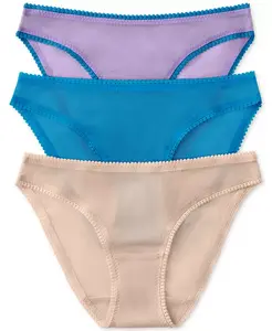 Комплект из 3 трусиков-бикини с сетчатыми вставками 3202P3 On Gossamer, фиолетовый