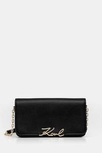 Кожаная сумка K/SIGNATURE Karl Lagerfeld, черный