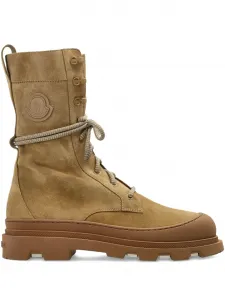 Замшевые ботинки с нашивкой-логотипом MONCLER, коричневый