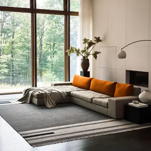 Ковер Black Brooklyn Tasseled Wool Area Rug nuLOOM, 152x244 см, черный