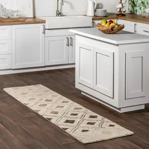 Ковер Coco Trellis Wool Area Rug nuLOOM, 61x244 см, бежевый