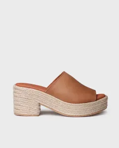 Женские открытые кожаные эспадрильи на платформе Toni Pons, коричневый