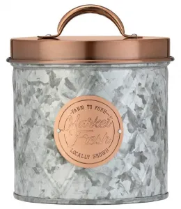 Металлическая банка для хранения продуктов Bristol, для кухни и дома, серебристо-медный цвет, маленькая, 1 л Amici Home
