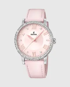 F20412/2 Женские часы Boyfriend розовые кожаные Festina, розовый