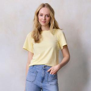 Женская футболка с V-образным вырезом Lc Lauren Conrad, цвет yellow white chip