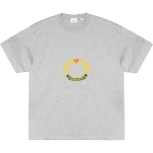 Футболка свободного кроя из хлопка с изображением дубового листа Burberry, серый