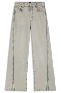 Джинсы с широкими штанинами BOSS Orange, Grey denim