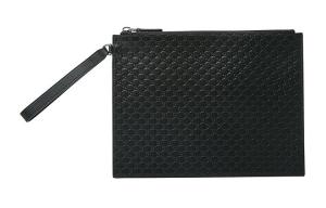 GUCCI GG Cow Leather Storage Bag Wrist Bag Clutch Regular Men's Black