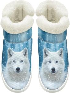 Женские и мужские зимние ботинки на меху с эластичной вставкой, противоскользящие, для снега, уличные подарки Cugasmaru, Wolf Winter Snow