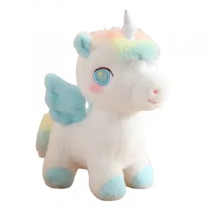 Плюшевая кукла милый радужный маленький конь единорог высота 25см/30см/35см/50см/65см Bitter purchase, синий